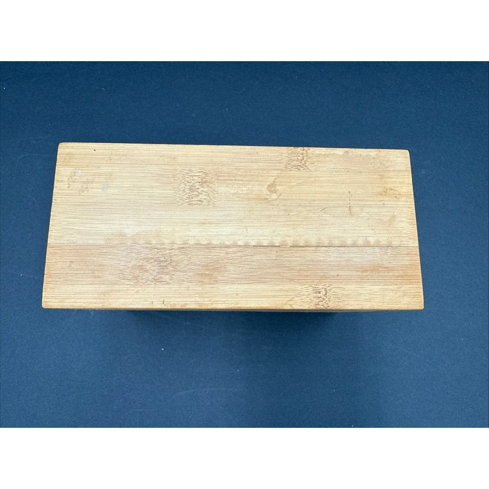 Wooden‎ Recipe Box w/ Hinged Lid 7x5x3 Blank Cards Dividers